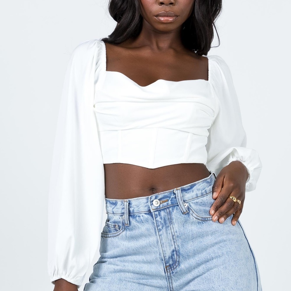 NWOT- White western style princess polly top - size 12